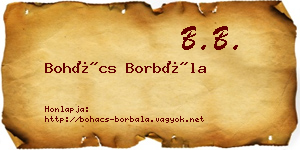 Bohács Borbála névjegykártya